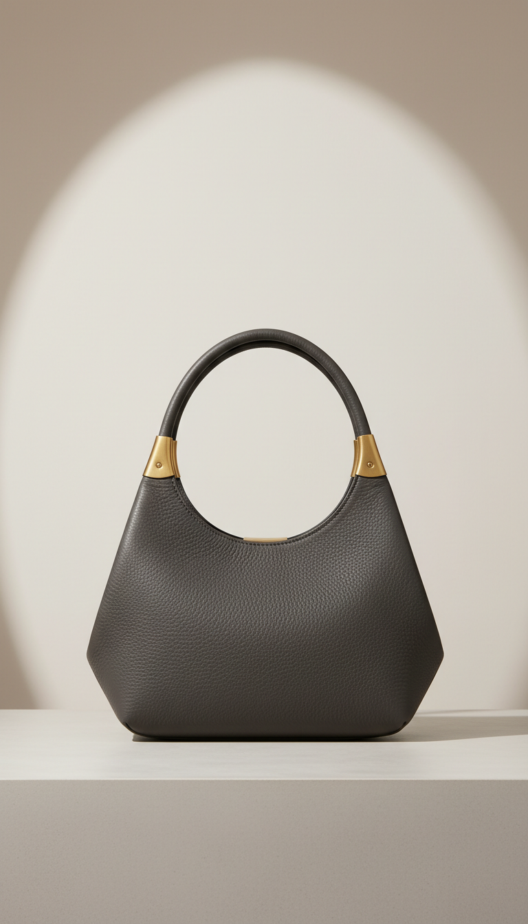 Arc Tote in Charcoal Leather