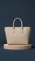 Structured Leather Tote in Cloud